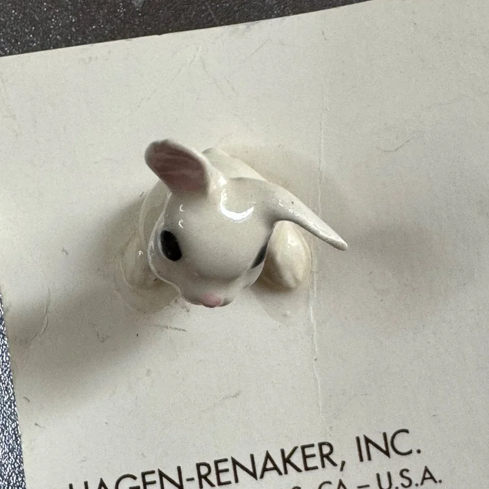 New Vintage Hagen Renaker Miniature Rabbit Bunny Figurine 1989 USA 1 1/8 inches - Picture 8 of 9